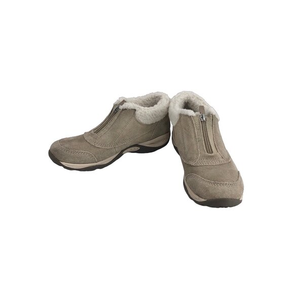 Easy Spirit Exclaim Booties 8.5 Narrow Light Taupe Color Suede w Faux Fur Lining - Picture 1 of 10
